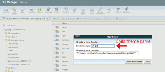 Creating a folder in CPanel