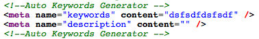 Auto Keywords and Description Generator plugin adding crap to the page