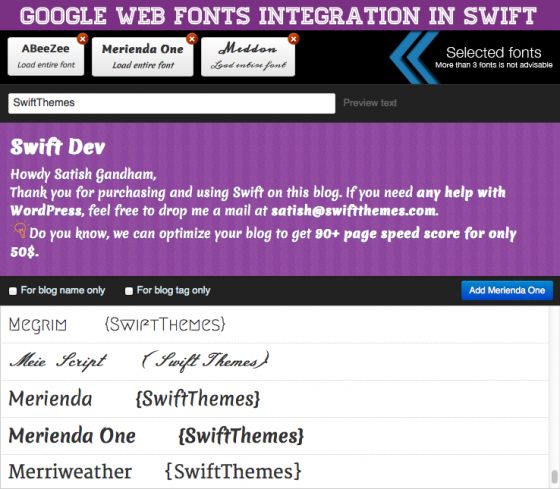 Google Web Font Integration in Swift