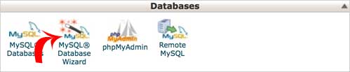 Open MySql database wizard to create the database.