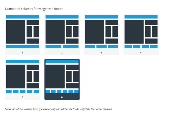 New custom footer widget columns setting in Swift v7.1.8.