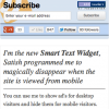 RSS Subscribe widget and the new smart text widget